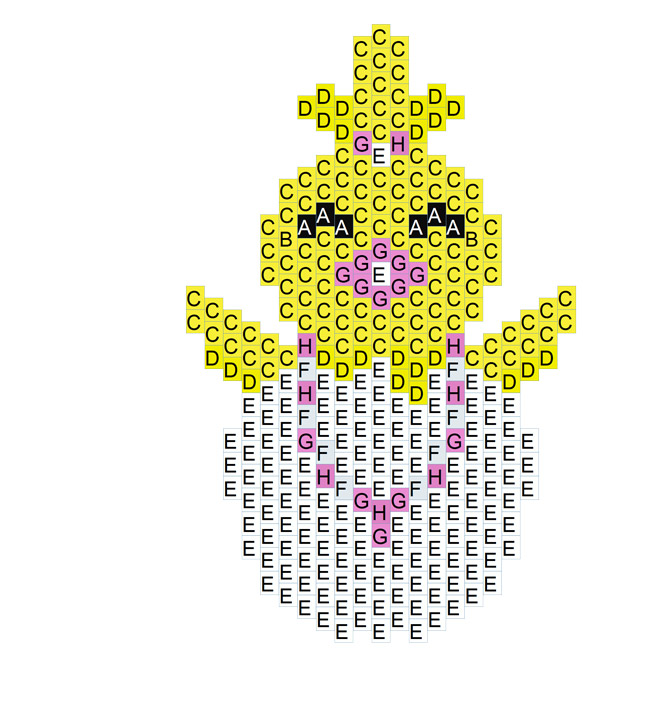 Schema Pulcino di Pasqua fai da te che tesse le perle Miyuki